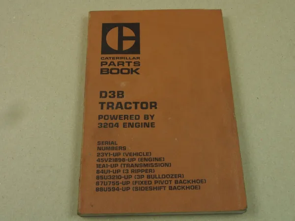 Caterpillar D3B Tractor Parts Book List Ersatzteilliste in englisch