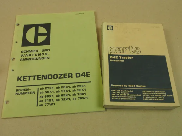 Caterpillar D4E Tractor Schmier- und Wartungsanweisung 1979 Parts List Book 1984