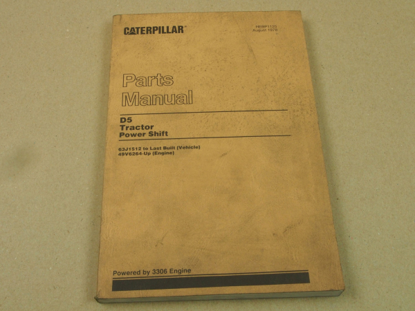 Caterpillar D5 Tractor Power Shift Parts Book List Ersatzteilliste in engl 1978