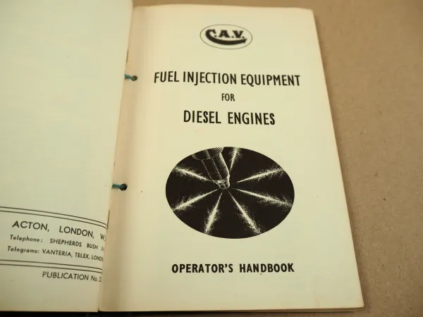 CAV Fuel Injection Equipment Instruction Books Types N AA BPE BPF DPA