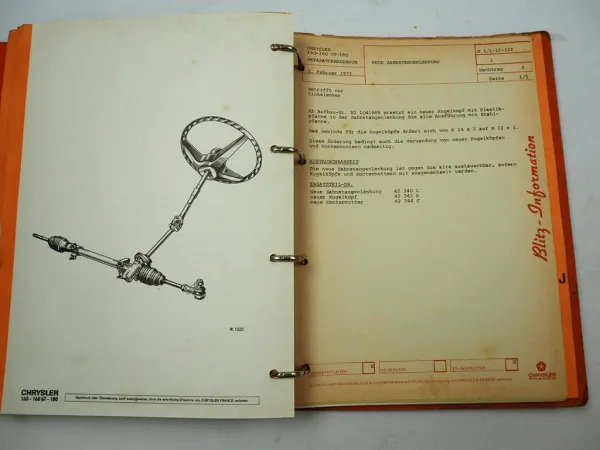 Chrysler 160 GT 180 Reparaturanleitung Reparaturhandbuch Werkstatthandbuch 1970