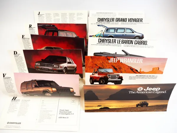 Chrysler Jeep Gesamtprogramm 3x Prospekt 1991/94