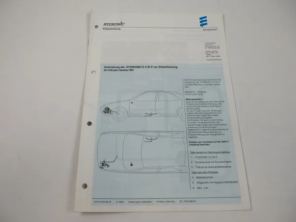 Citroen Xantia HDI Eberspächer Hydronic D3WZ Einbau Heizgerät