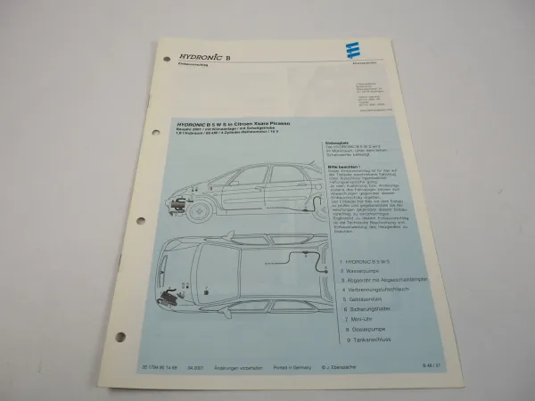 Citroen Xsara Picasso Bj. 2001 Eberspächer Hydronic B5WS Einbau Heizgerät