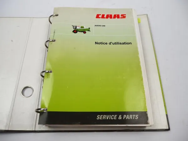 Claas Avero 240 Type 451 + C 370 430 490 Notice dutilisation entretien 2009/10