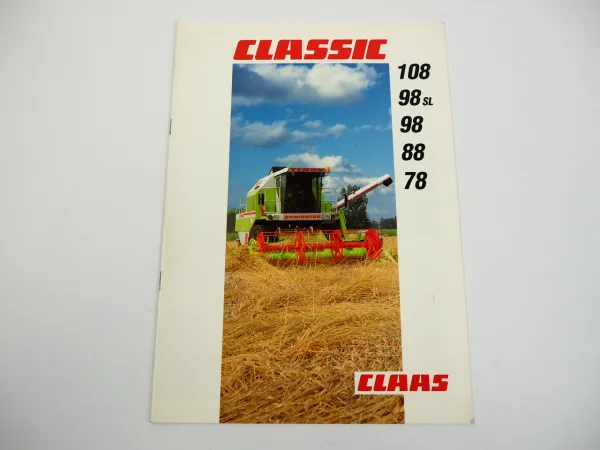 Claas Classic 78 bis 108 Mähdrescher Prospekt 1994