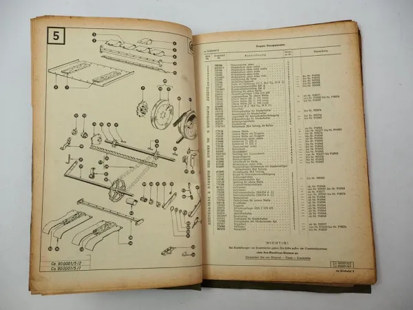 Claas Columbus Mähdrescher Ersatzteilliste Ersatzteilkataolg 8/1967