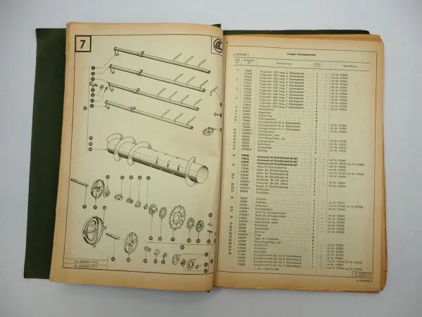 Claas Columbus Mähdrescher Ersatzteilliste Spare Parts List 10/1966