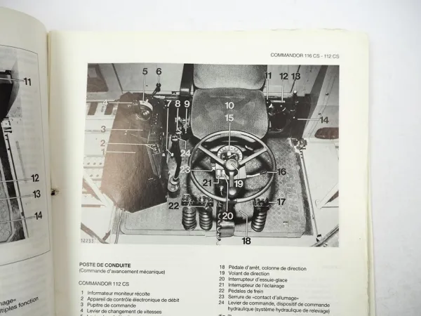 Claas Commandor 112 114 115 116 CS Notice dutilisation 1986 Französisch