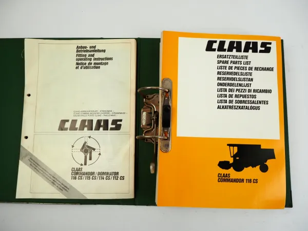 Claas Commandor 116CS Mähdrescher Ersatzteilliste Parts List Anbauanleitung 1988