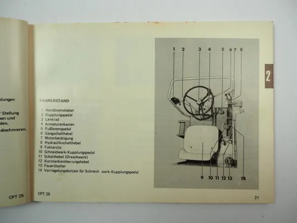 Claas Compact 25 Mähdrescher Betriebsanleitung Schmierplan 1973