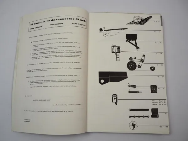 Claas Compact 25 Mähdrescher Ersatzteilliste Ersatzteilkatalog 1982