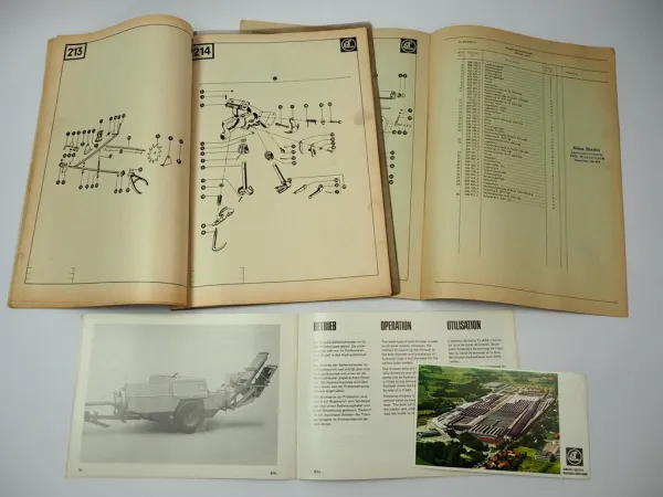 Claas Constant Hochdruckpresse Ballenschleuder Ersatzteilliste 1970er Jahre