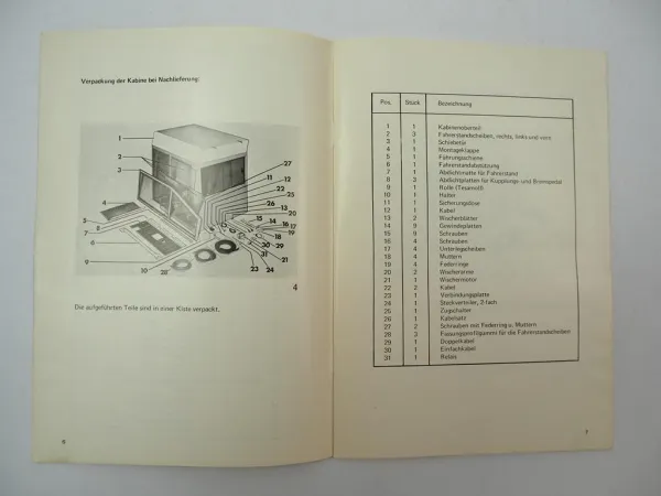 Claas Consul Fahrerstand Kabine Anbauanleitung Montageanleitung 1970