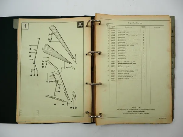 Claas Consul Mähdrescher Ersatzteilliste Ersatzteilkatalog ca. 1970