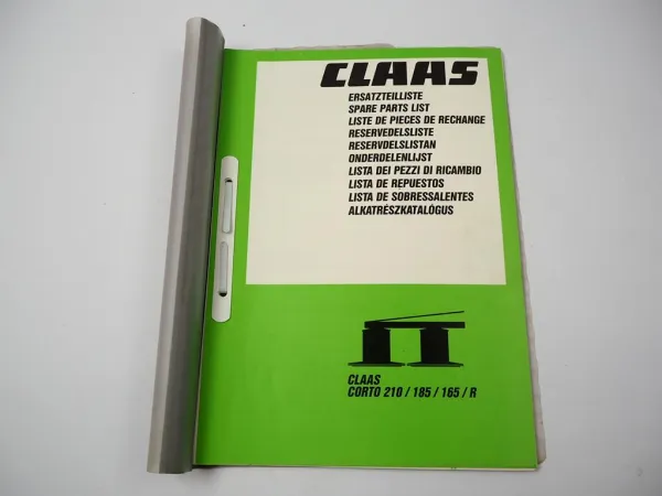 Claas Corto 210 185 165 R Mähwerk Ersatzteilliste Spare Parts List 1993
