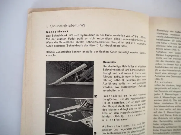 Claas Cosmos Mähdrescher Betriebsanleitung Bedienung Schmierplan 1968