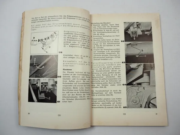 Claas Cosmos Mähdrescher Betriebsanleitung Ersatzteilliste 1968/70