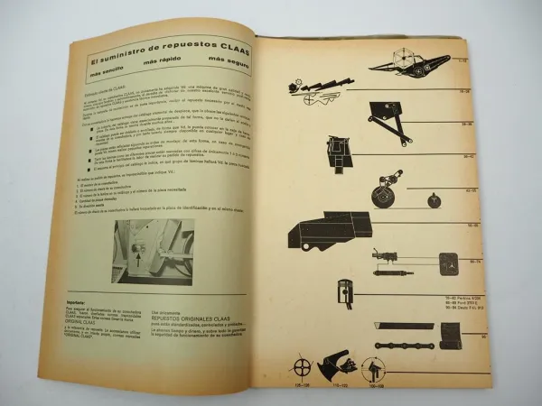 Claas Cosmos Mähdrescher Betriebsanleitung Ersatzteilliste Bildkatalog 1968/70