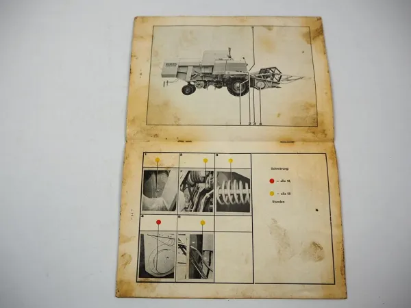 Claas Cosmos Mähdrescher Betriebsanleitung Schmierplan Lubrication Chart 1968
