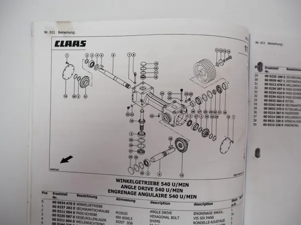 Claas Disco 3050 Plus Mähwerk Ersatzteilliste Spare Parts List 2008