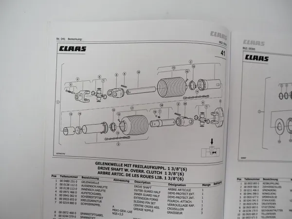 Claas Disco 3100 F Profil Mähwerk Ersatzteilliste Spare Parts List 2011