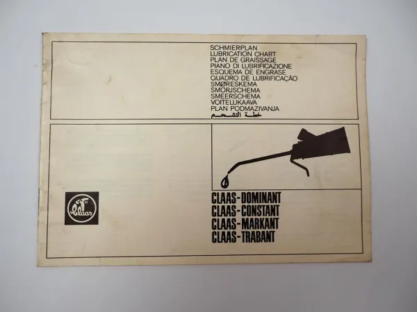 Claas Dominant Constant Markant Trabant Presse Schmierplan 1972