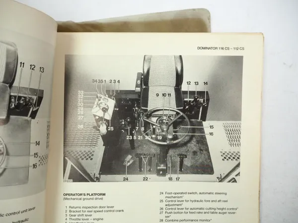 Claas Dominator 112 114 115 116 CS Operators Manual Maintenance Lubrication 1985