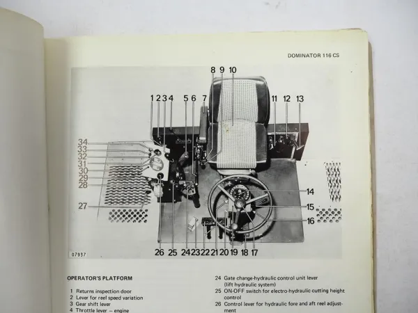 Claas Dominator 116 CS Combine Operators Manual Maintenance Lubrication 1982