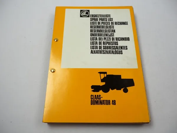 Claas Dominator 48 Mähdrescher Ersatzteilliste Spare Parts List 1982