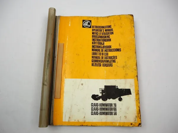 Claas Dominator 56 66 76 Operators Manual Maintenance Wiring Diagram 3.1981 engl