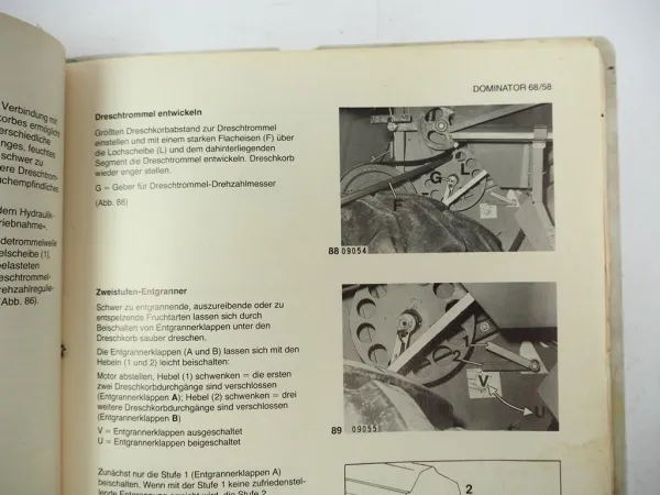 Claas Dominator 58 68 Mähdrescher Betriebsanleitung Bedienung Schaltplan 1983
