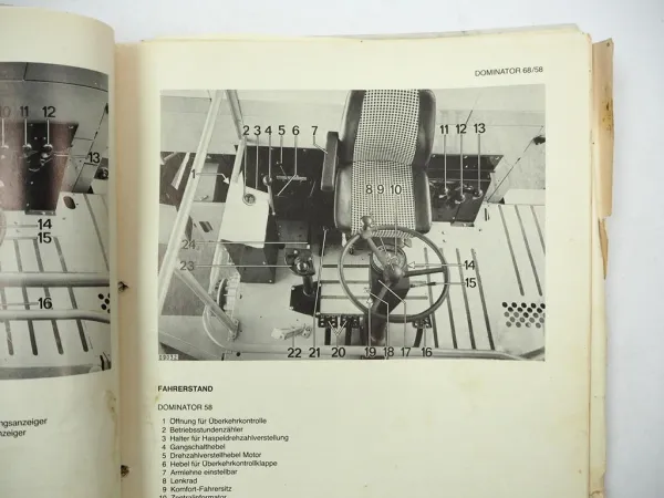 Claas Dominator 58 68 Mähdrescher Betriebsanleitung Wartung Schaltplan 1983