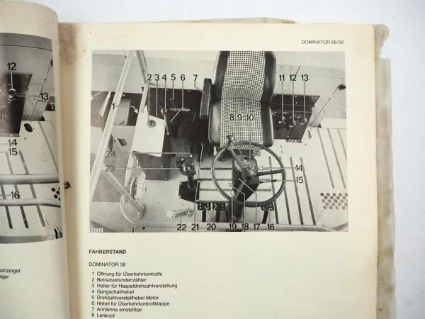 Claas Dominator 58 68 Mähdrescher Betriebsanleitung Wartung Schmierplan 1985