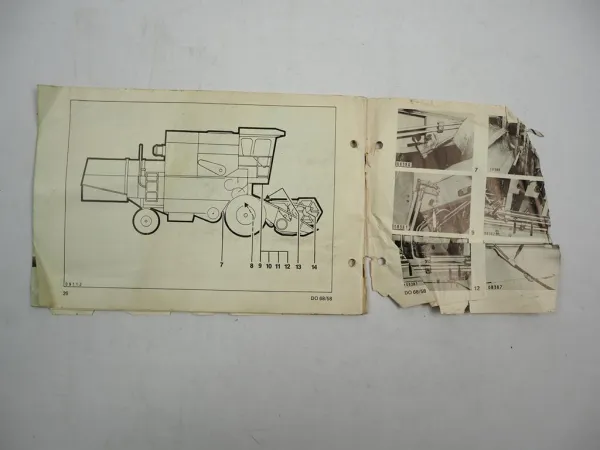 Claas Dominator 58 68 Mähdrescher Original Schmierplan 1986