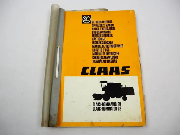 Claas Dominator 58 68 Operators Manual Maintenance Wiring Diagram 1983 engl.