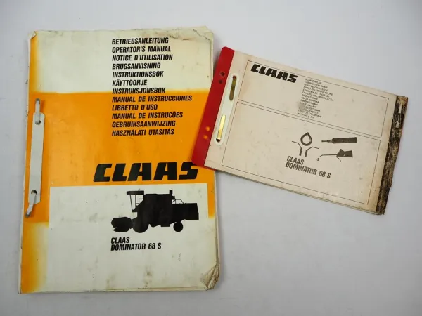 Claas Dominator 68S Mähdrescher Betriebsanleitung Wartung Schmierplan 1990