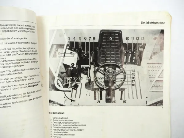 Claas Dominator 68S Mähdrescher Betriebsanleitung Wartung Schmierplan 1990