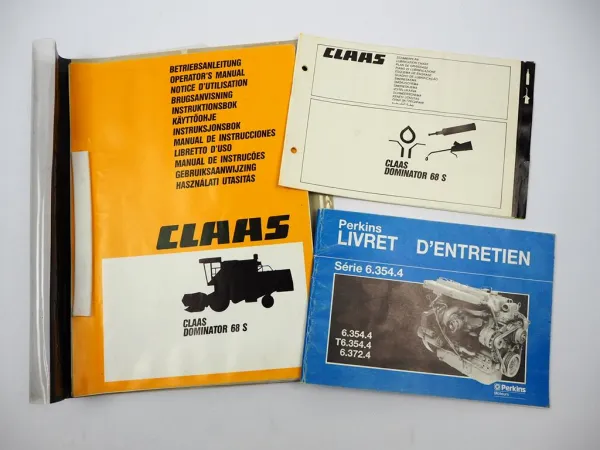 Claas Dominator 68S Notice d utilisation entretien Perkins 6.3544 Moteur 1987