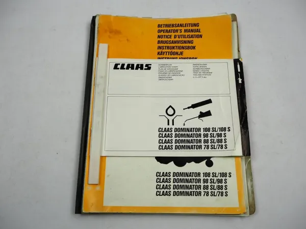 Claas Dominator 78 88 98 108 S SL Maaidorser Gebruiksaanwijzing 1989 Original