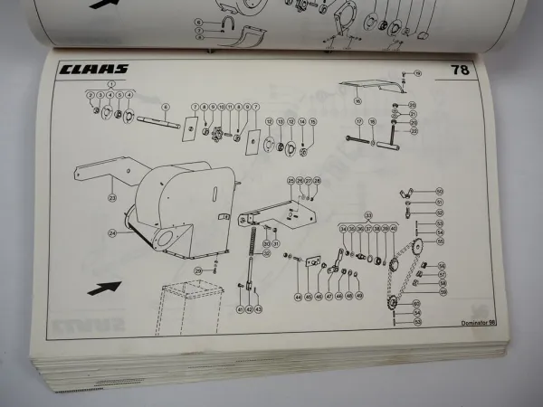 Claas Dominator 78 88 98 108 S SL Mähdrescher Betriebsanleitung Ersatzteilliste