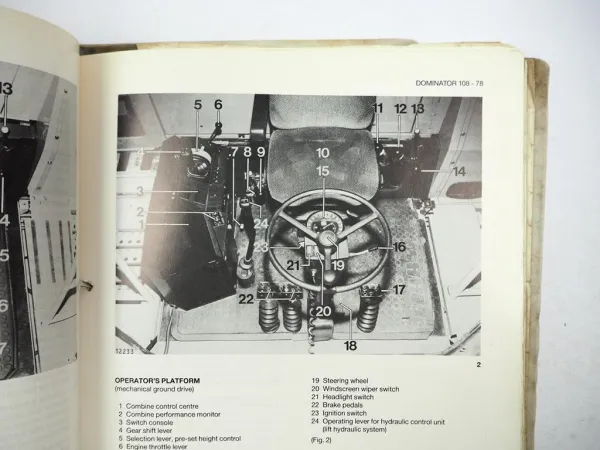 Claas Dominator 78 88 98 108 SL S Operators Manual Maintenance Lubrication 1986