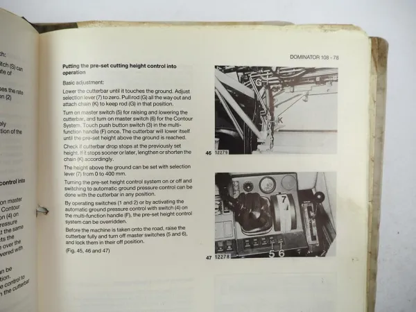 Claas Dominator 78 88 98 108 SL S Operators Manual Maintenance Lubrication 1986