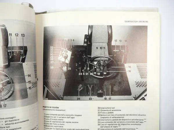 Claas Dominator 86 96 106 Libretto di uso e manutenzione1985 Italienisch