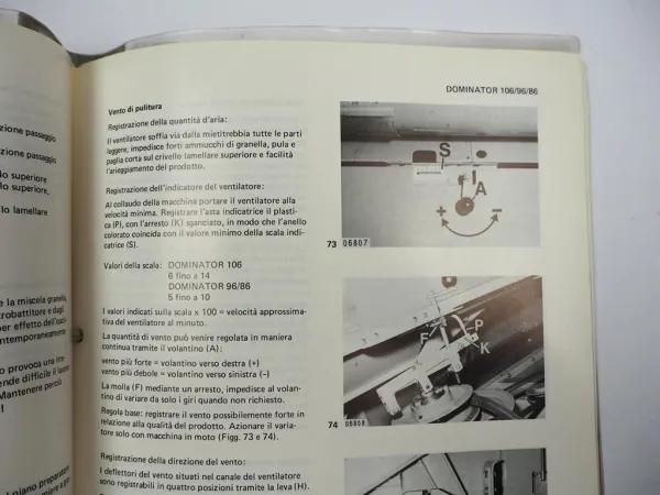 Claas Dominator 86 96 106 Libretto di uso e manutenzione1985 Italienisch