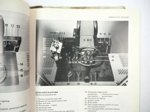Claas Dominator 86 96 106 Operators Manual Maintenance Lubrication 1983 engl.