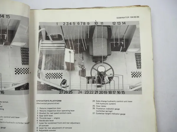 Claas Dominator 86 96 106 Operators Manual Maintenance Wiring Diagram 1981 engl.