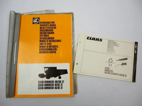 Claas Dominator 86 96 106 ST Operators Manual Maintenance Lubrication 1985 engl.