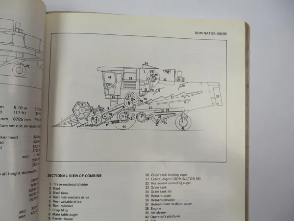 Claas Dominator 96 106 Operators Manual Maintenance Wiring Diagram 1980 engl.