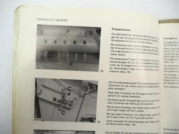 Claas Dominoator 86 96 106 Betriebsanleitung Wartung Schaltplan Schmierplan 1983